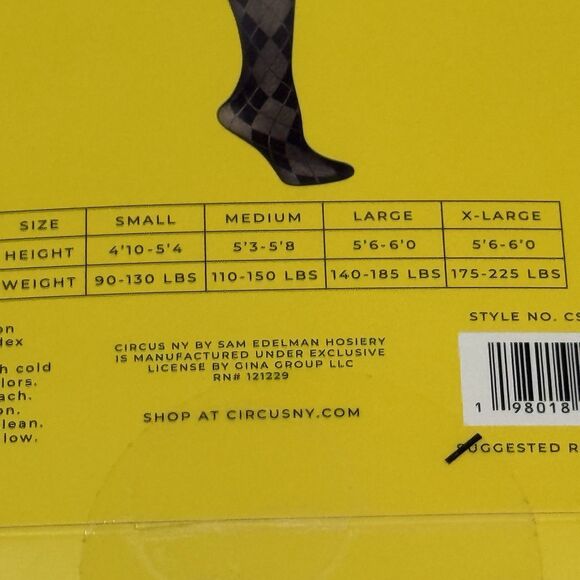 Sam Edelman Circus New York tights argyle print size Small - Picture 9 of 10